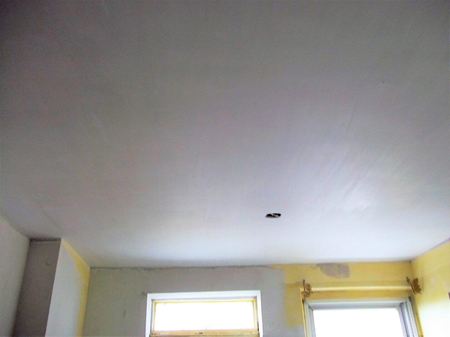 Finished ceiling coating white
